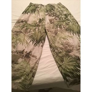 Bryn Walker Chinoiserie Palms Pants Women's Sz XL